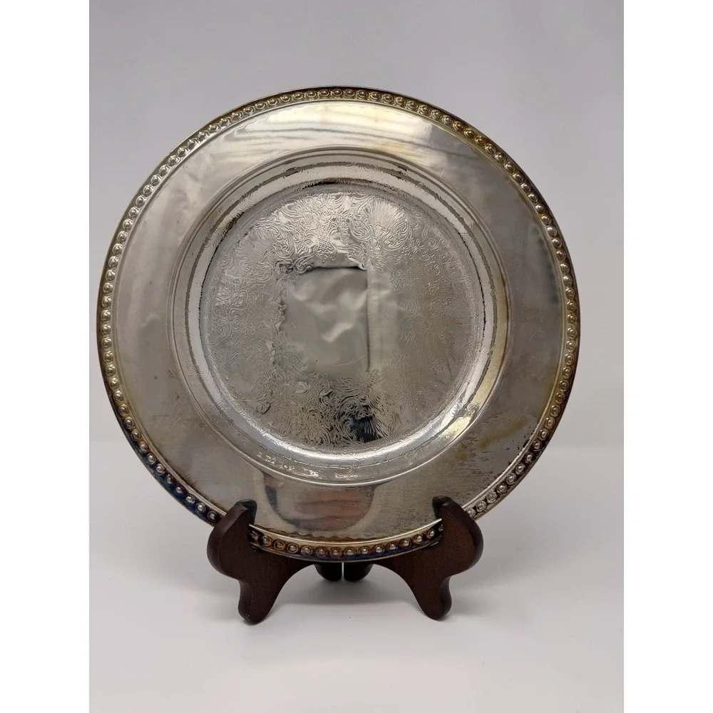 Vintage Wm. Rogers IS Silverplate Serving Tray 10